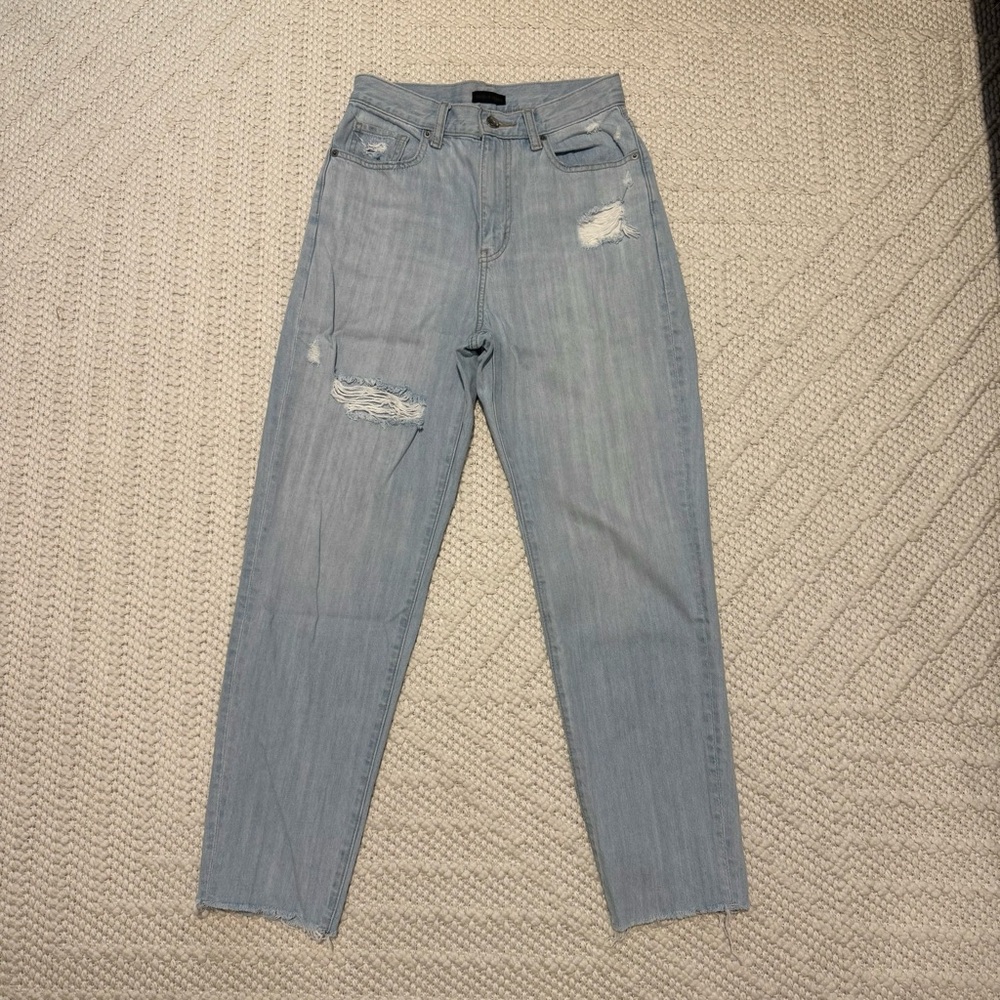 Uniqlo high rise jeans light wash